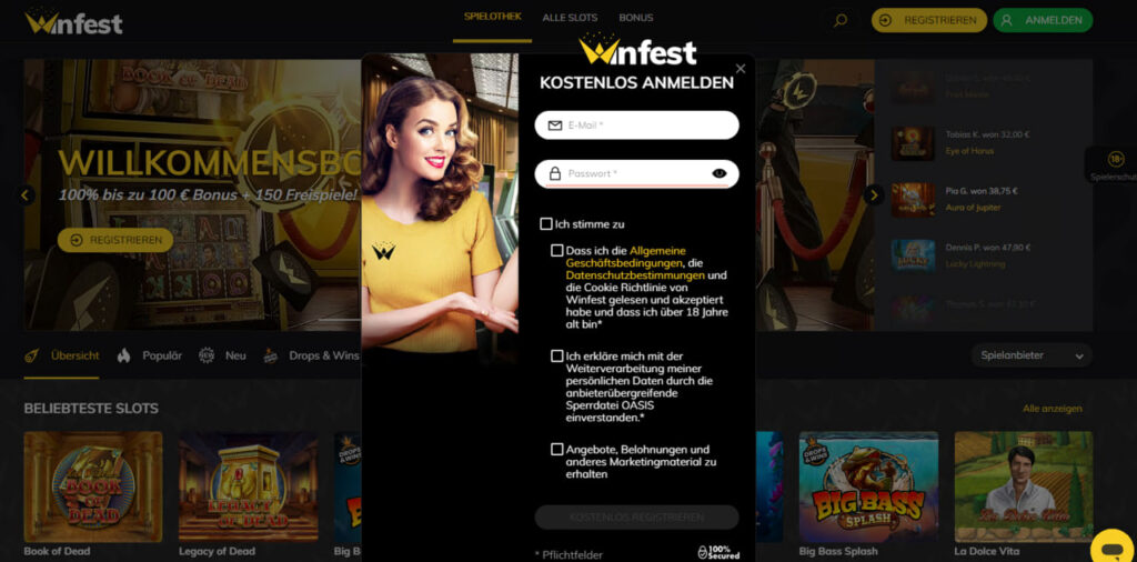 winfest casino Einzahlungen und Auszahlungen 